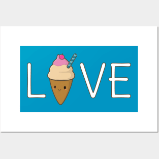 Cute Ice Cream Cone Love T-Shirt Posters and Art